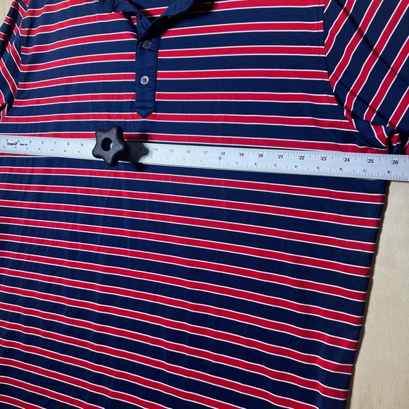 Footjoy Golf Polo Men's Size XL Bull Run Golf Club Red/Blue Striped Shirt - Picture 4 of 8